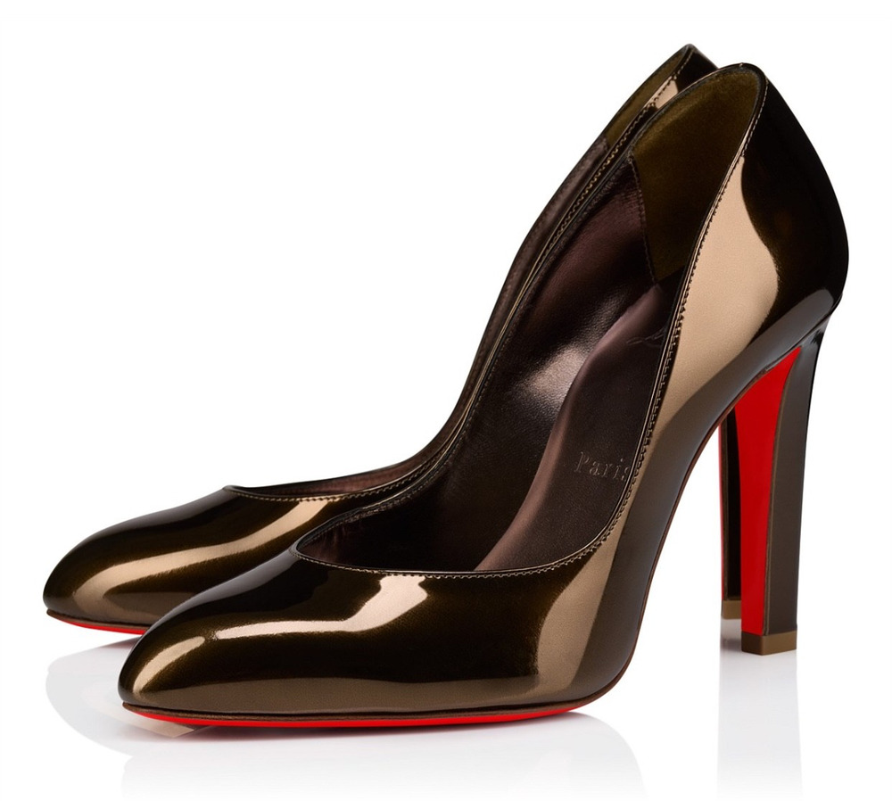 Christian Louboutin Fannylove 100 Bronzo Brown Metallic Leather Heel Pump 40